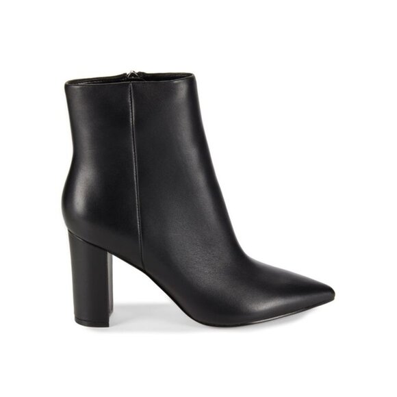 MARC FISHER LTD Ulani 81MM Leather Ankle Boots in Black 10 - Picture 1 of 13